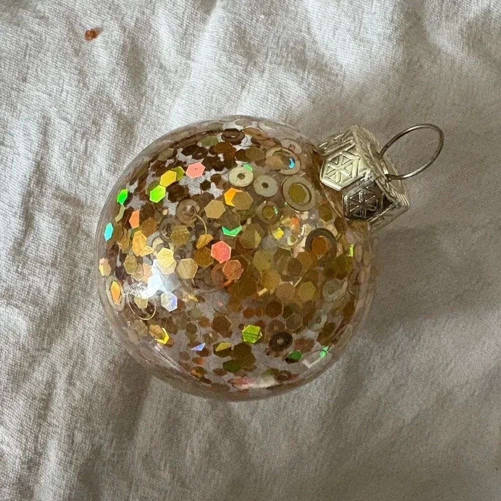 Vintage Style Gold Disco Sequin Christmas Ornament